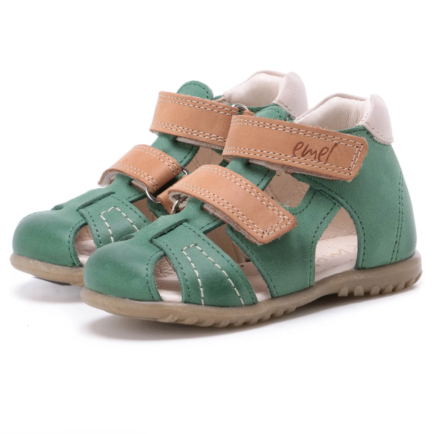 (2437-16) Emel green closed sandals