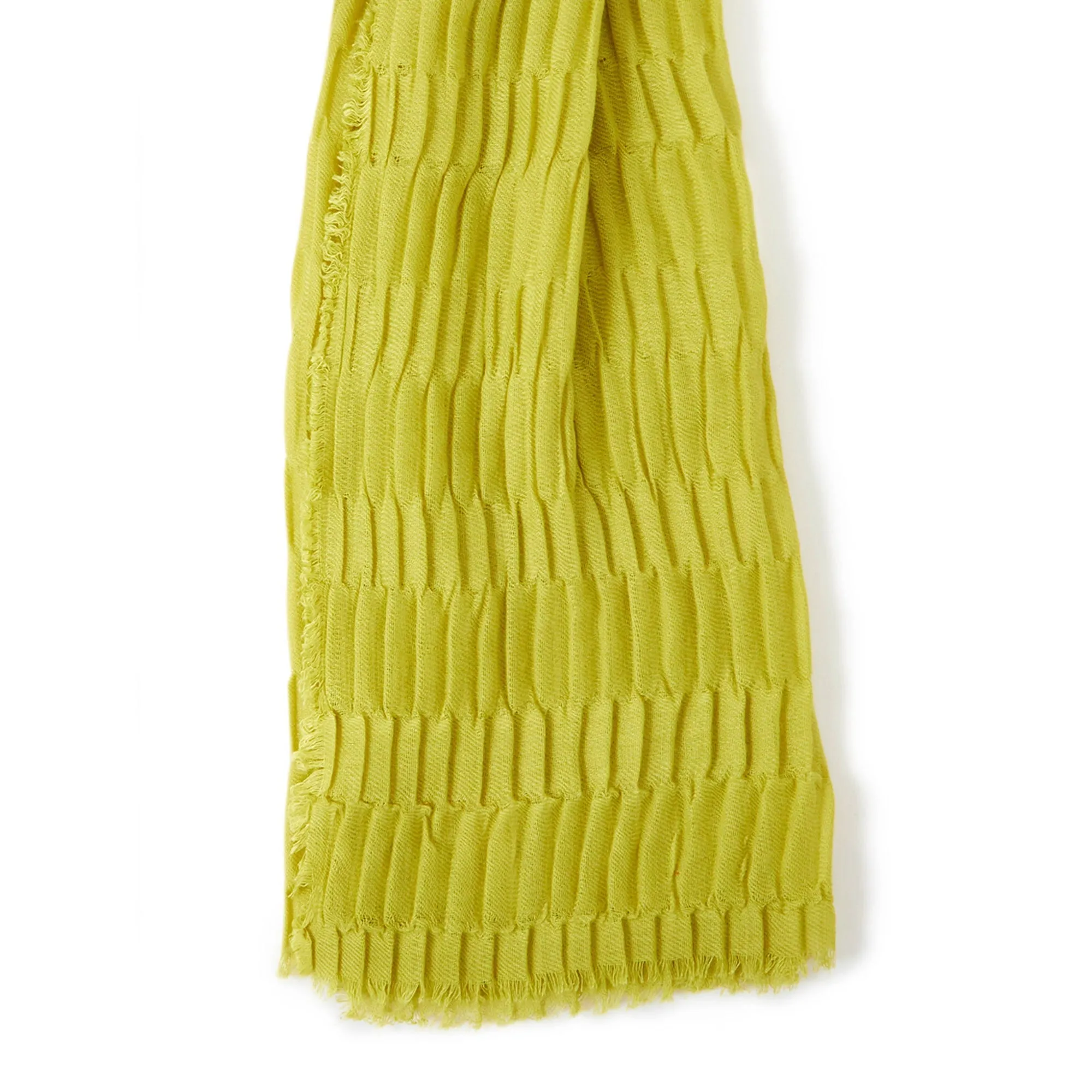 Accessorize London Women's Yellow Textured Pleat Scarf