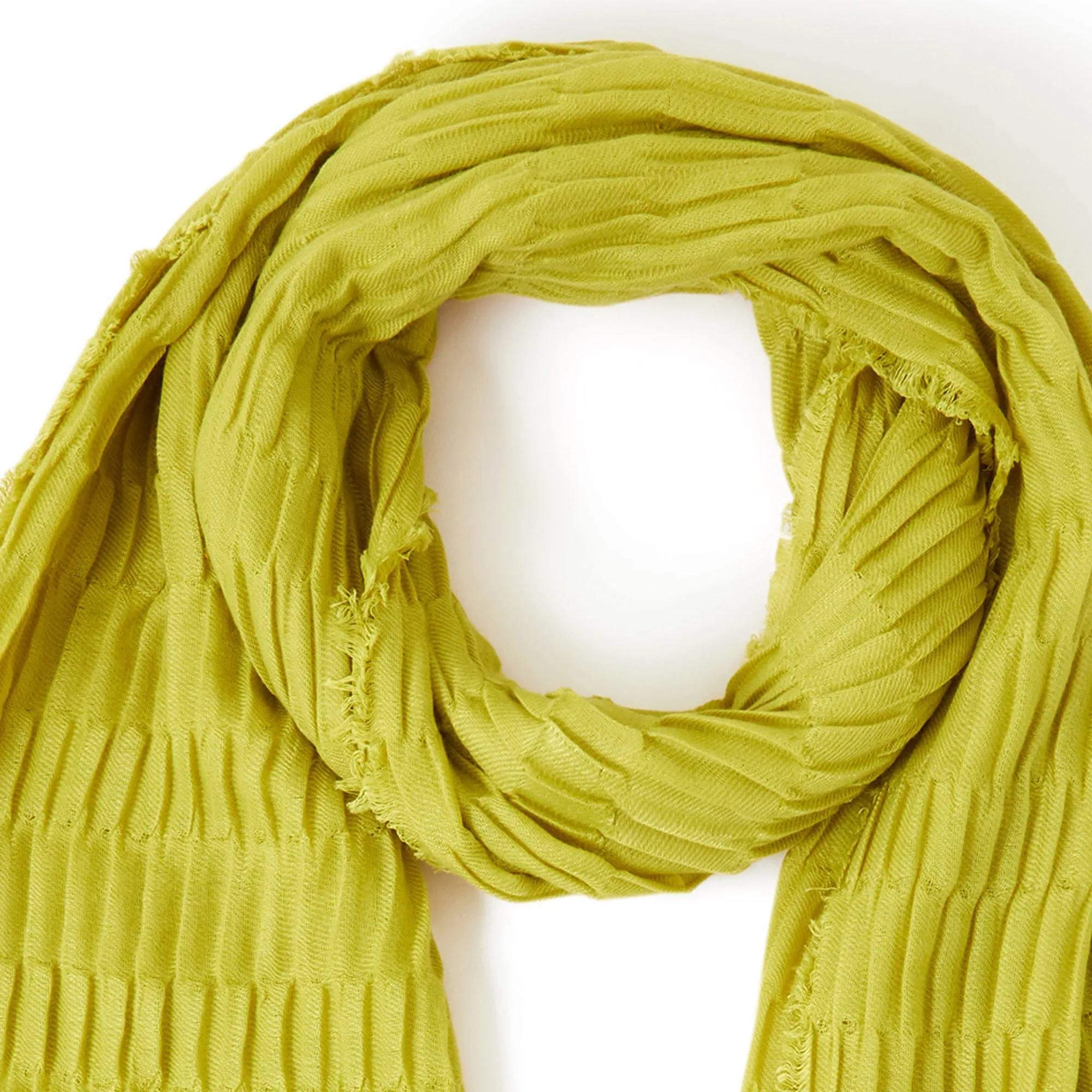 Accessorize London Women's Yellow Textured Pleat Scarf