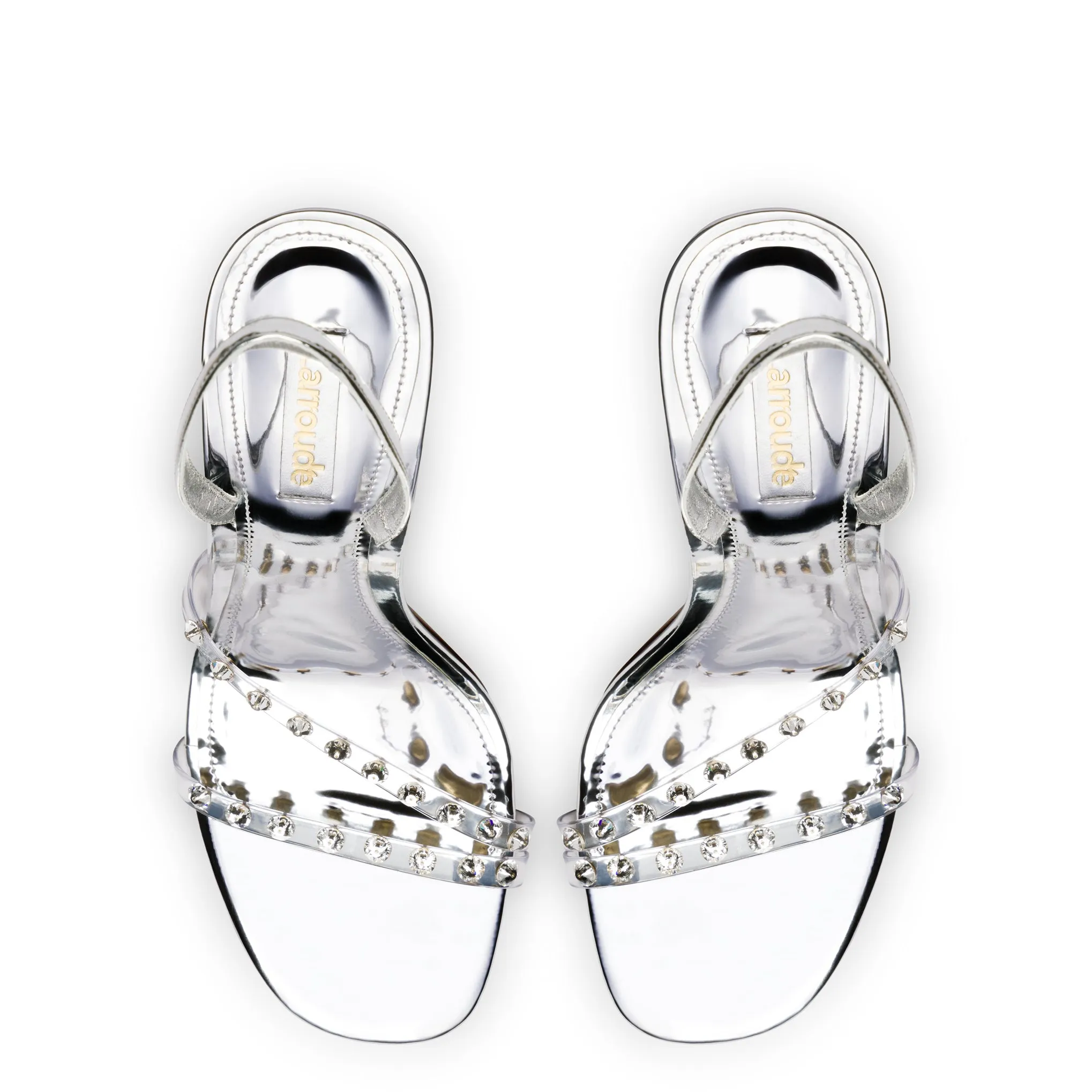 Annie Sandal in Silver Specchio with Swarovski Crystals