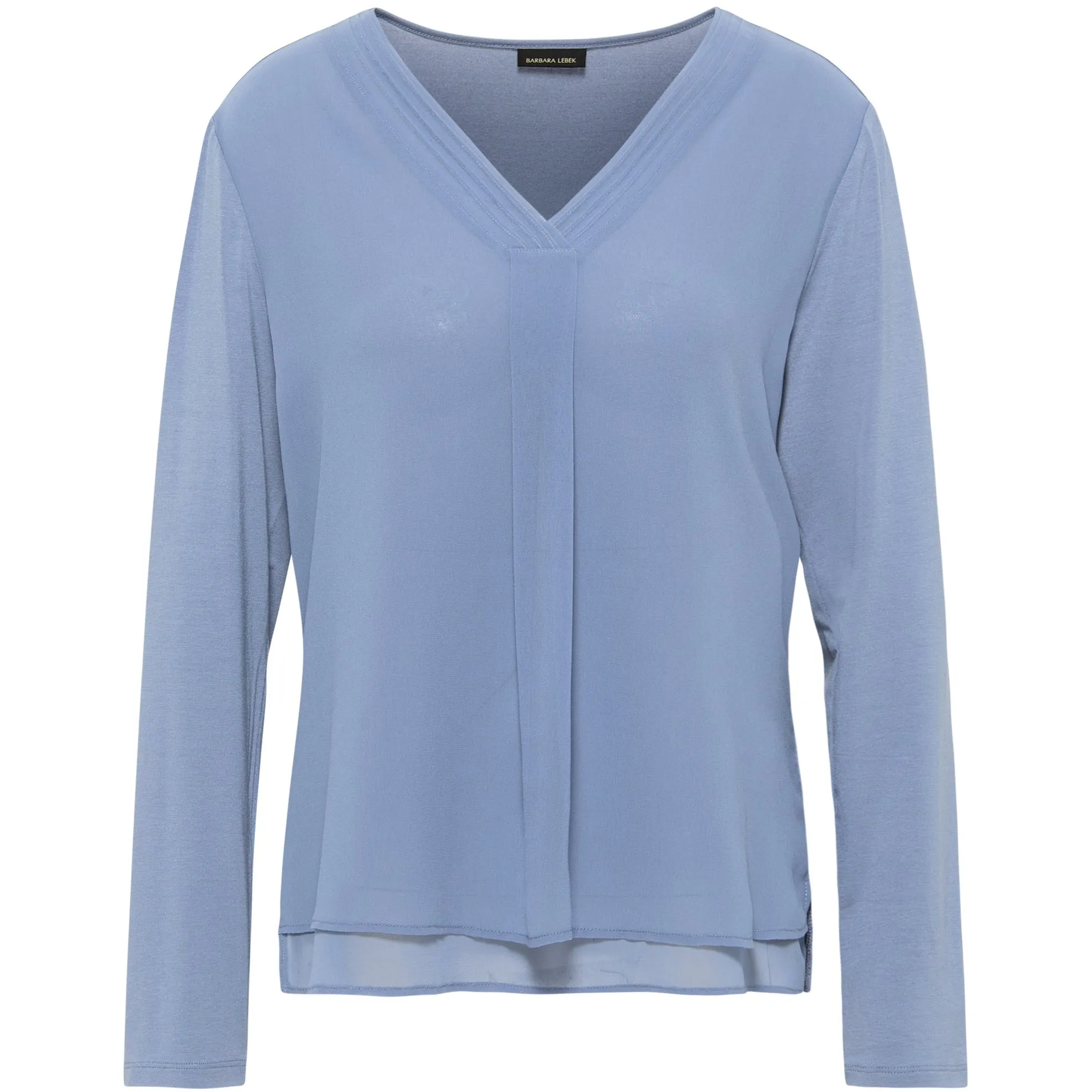 Barbara Lebek Pleat-Front Blouse in Blue