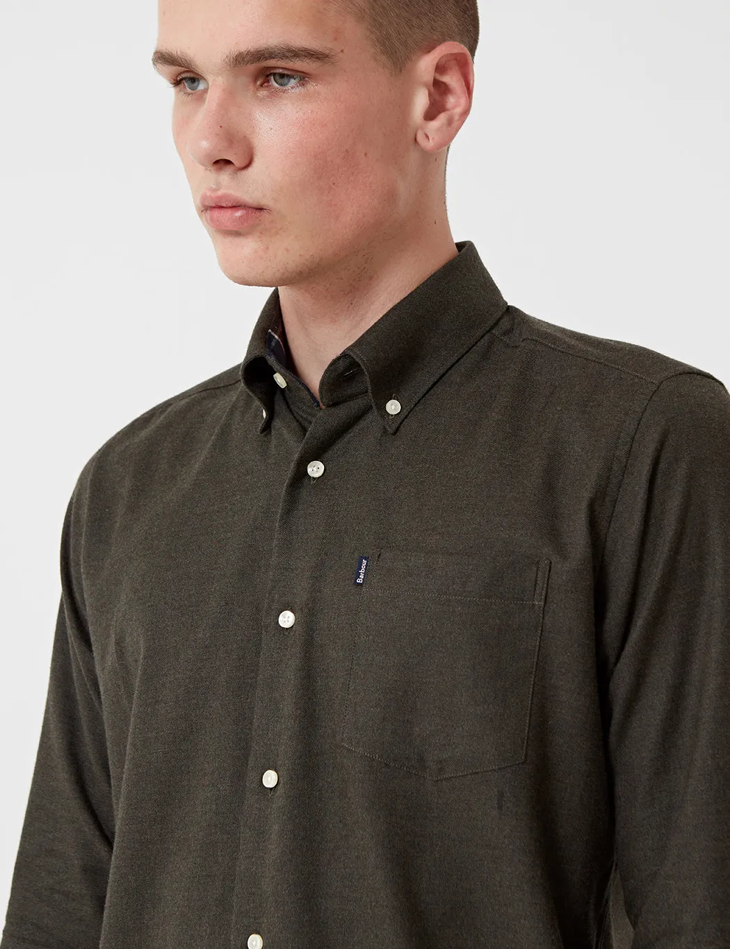 Barbour Don Flannel Shirt - Dark Olive