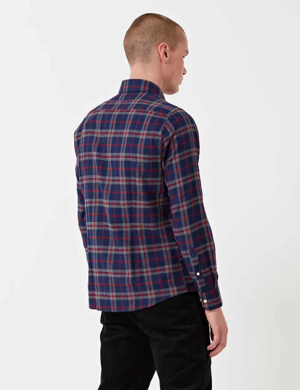 Barbour Seth Flannel Shirt - Navy Blue Marl