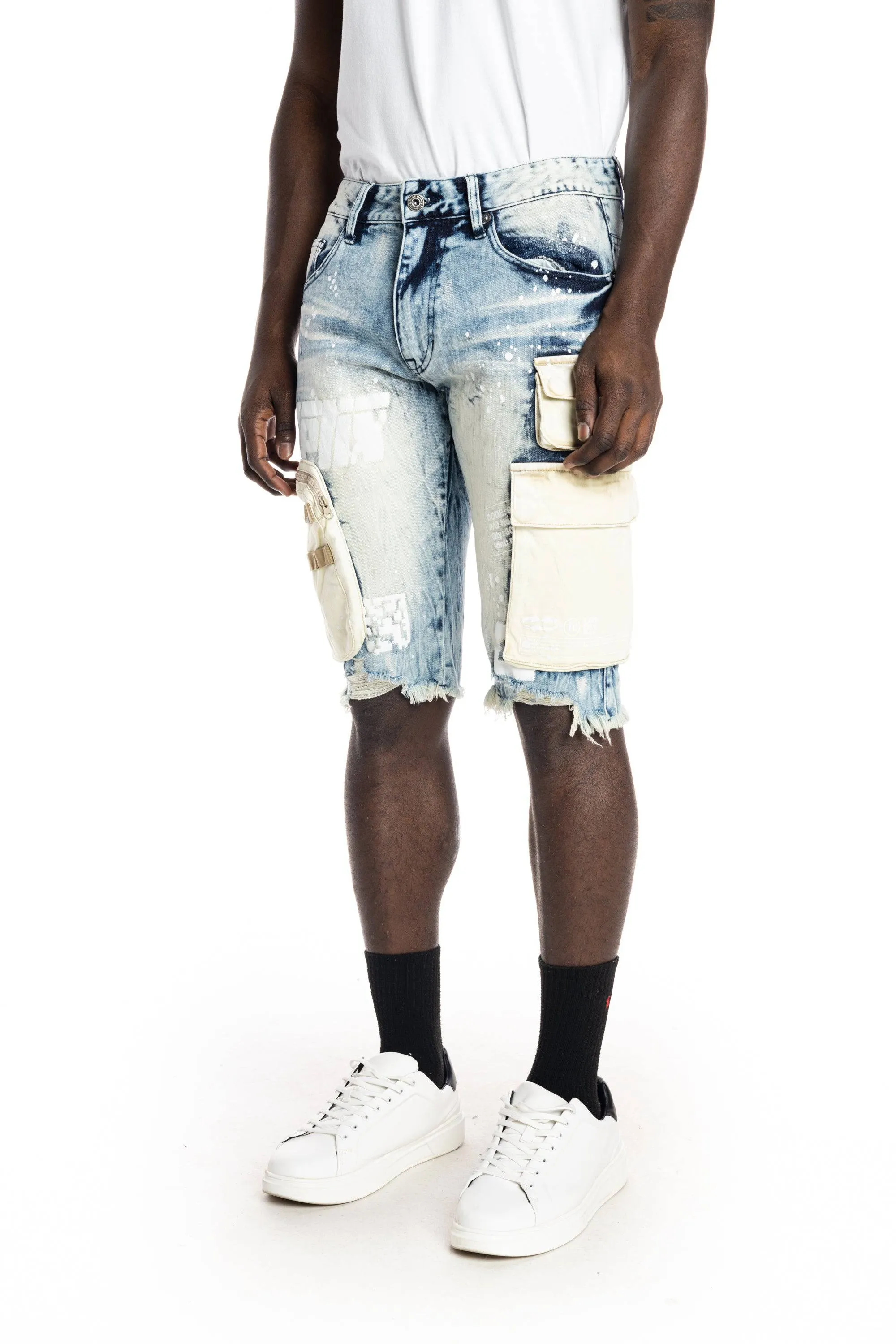 Big and Tall - Utility  Fashion Jean Shorts - Harvey Blue