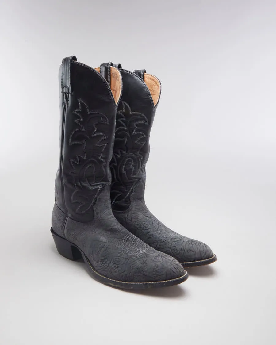 Biltrite Black & Grey Western Leather Cowboy Boots - EUR 47