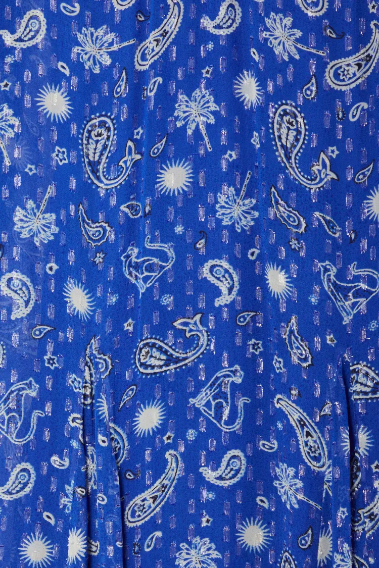 Blue Running Wild Paisley Bibi Dress