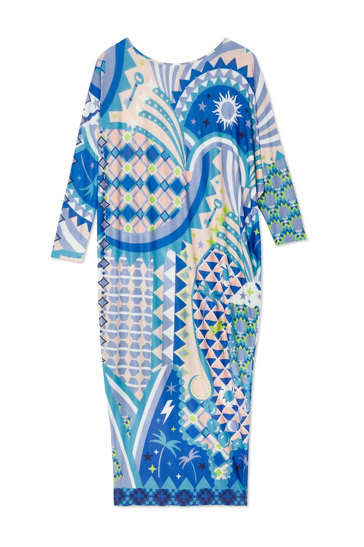 Stunning Blue Tropical Lagoon Jem Maxi Dress - Ideal for Beach Getaways and Summer Events