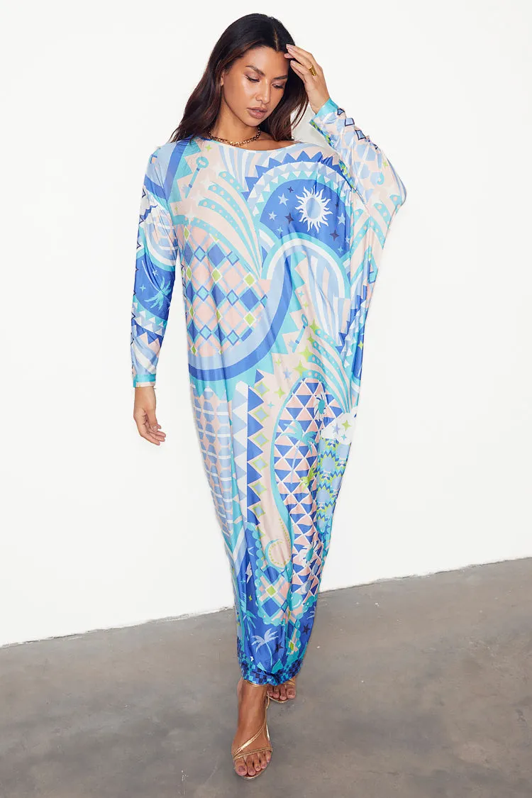 Stunning Blue Tropical Lagoon Jem Maxi Dress - Ideal for Beach Getaways and Summer Events