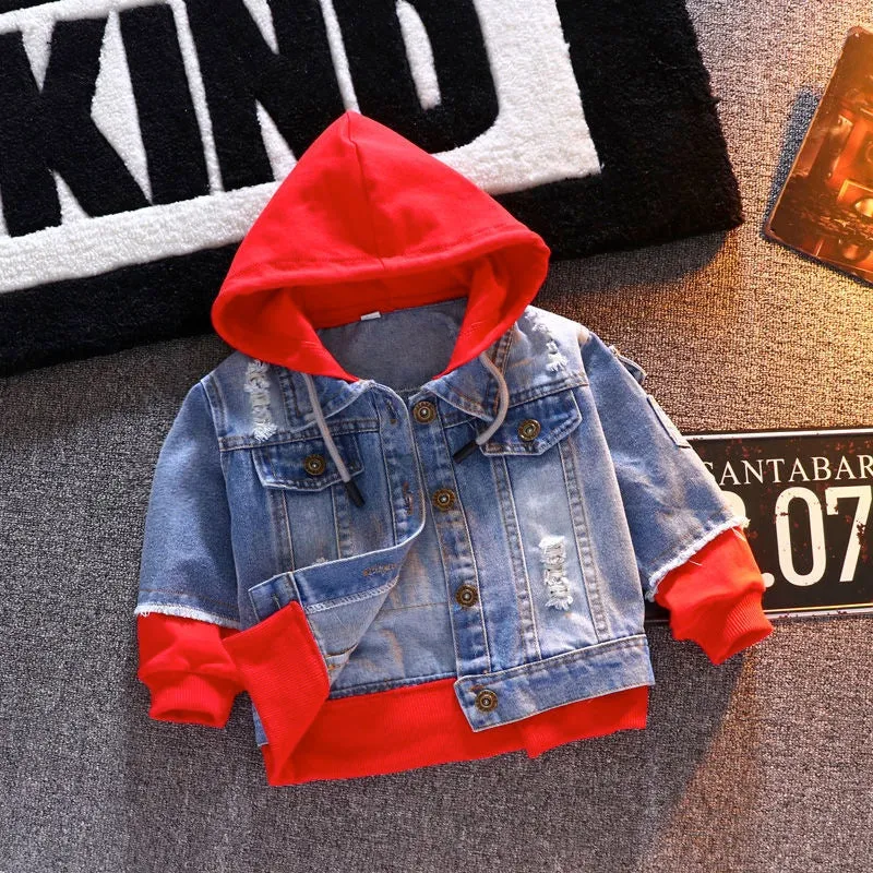 Boys And Girls Jean Thin Denim Hoodie Jacket