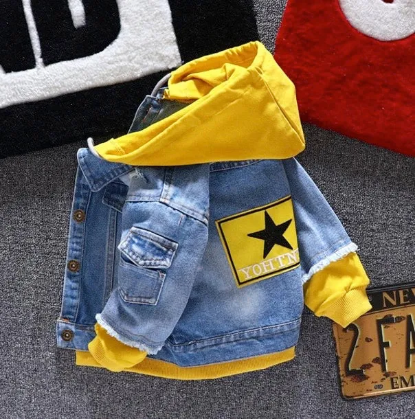 Boys And Girls Jean Thin Denim Hoodie Jacket