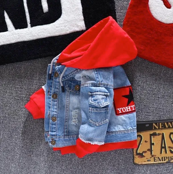 Boys And Girls Jean Thin Denim Hoodie Jacket