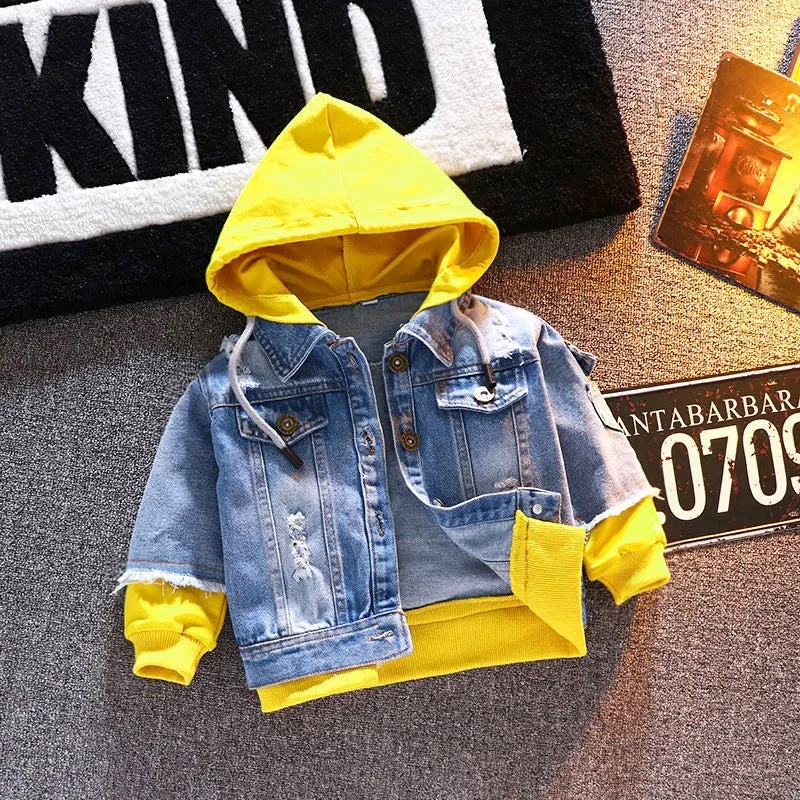 Boys And Girls Jean Thin Denim Hoodie Jacket