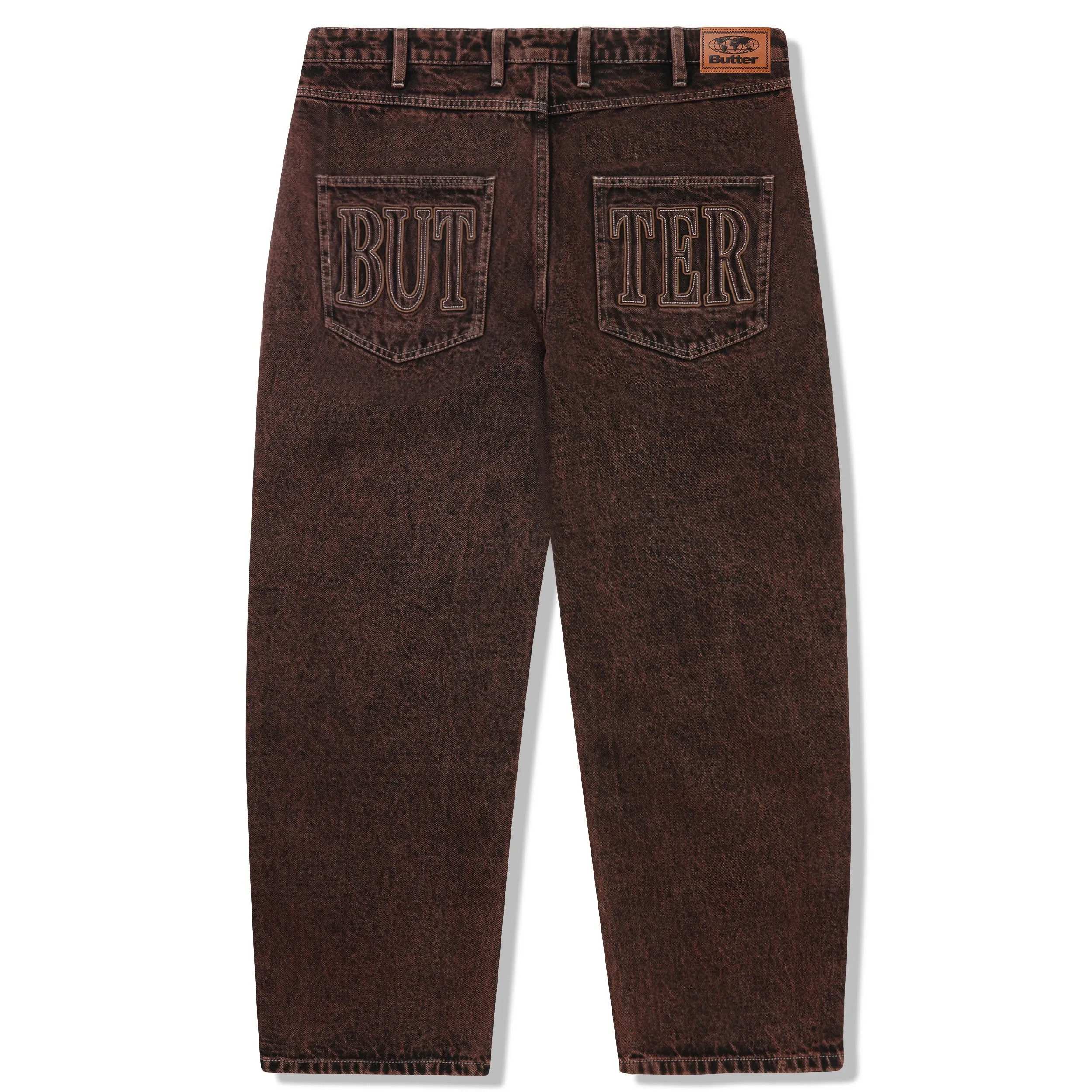 Butter Goods Applique Denim Jeans Acid Brown