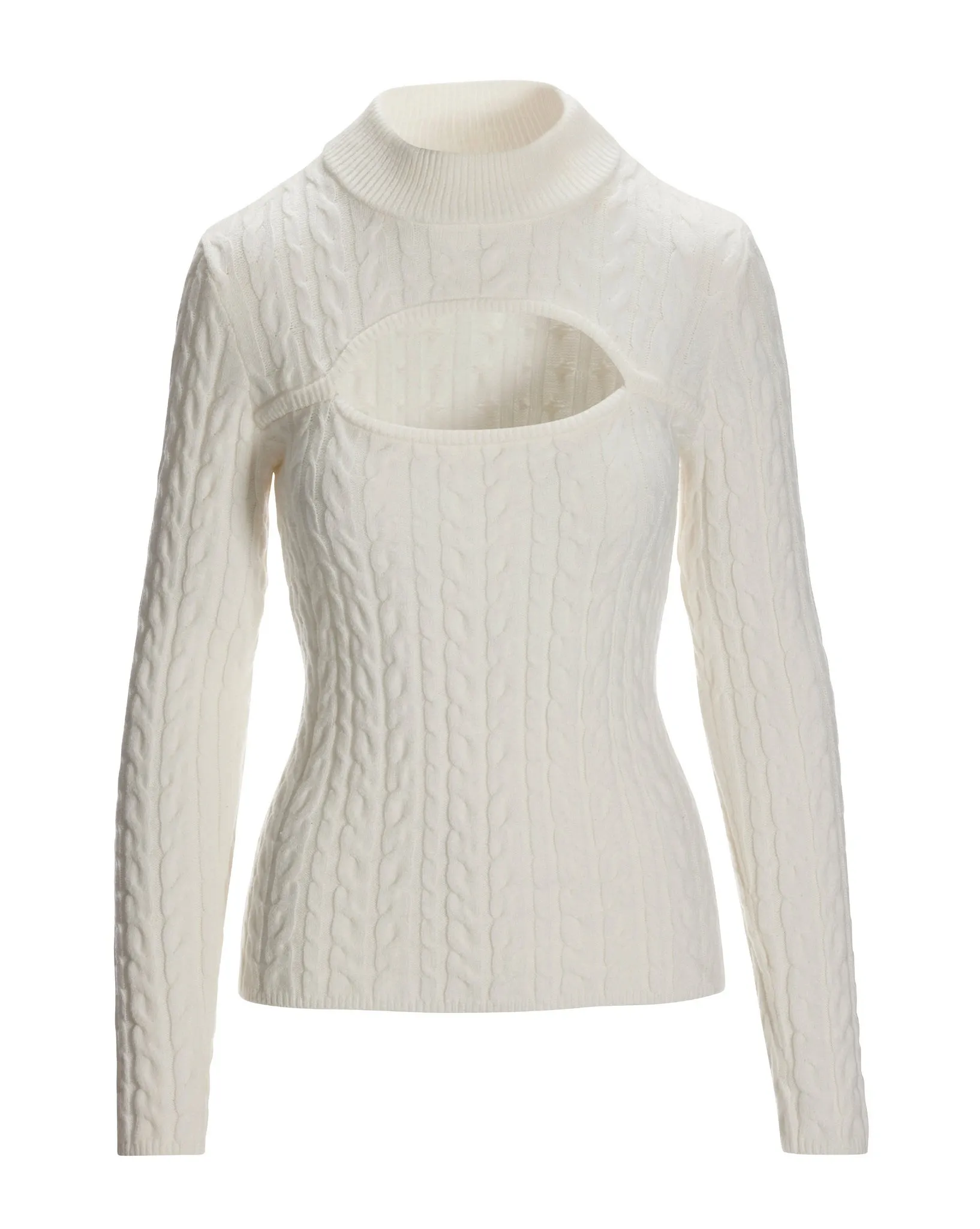 Cable Cut Out Sweater Off White