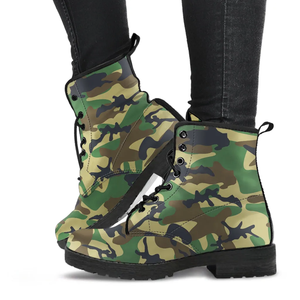 Camo Vegan Leather Boots