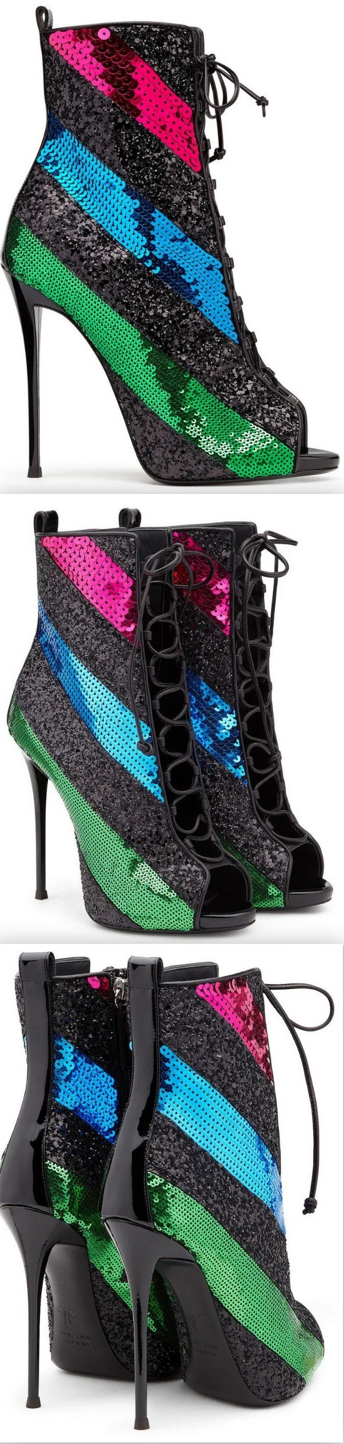 'Chloe' Glitter Ankle Boots