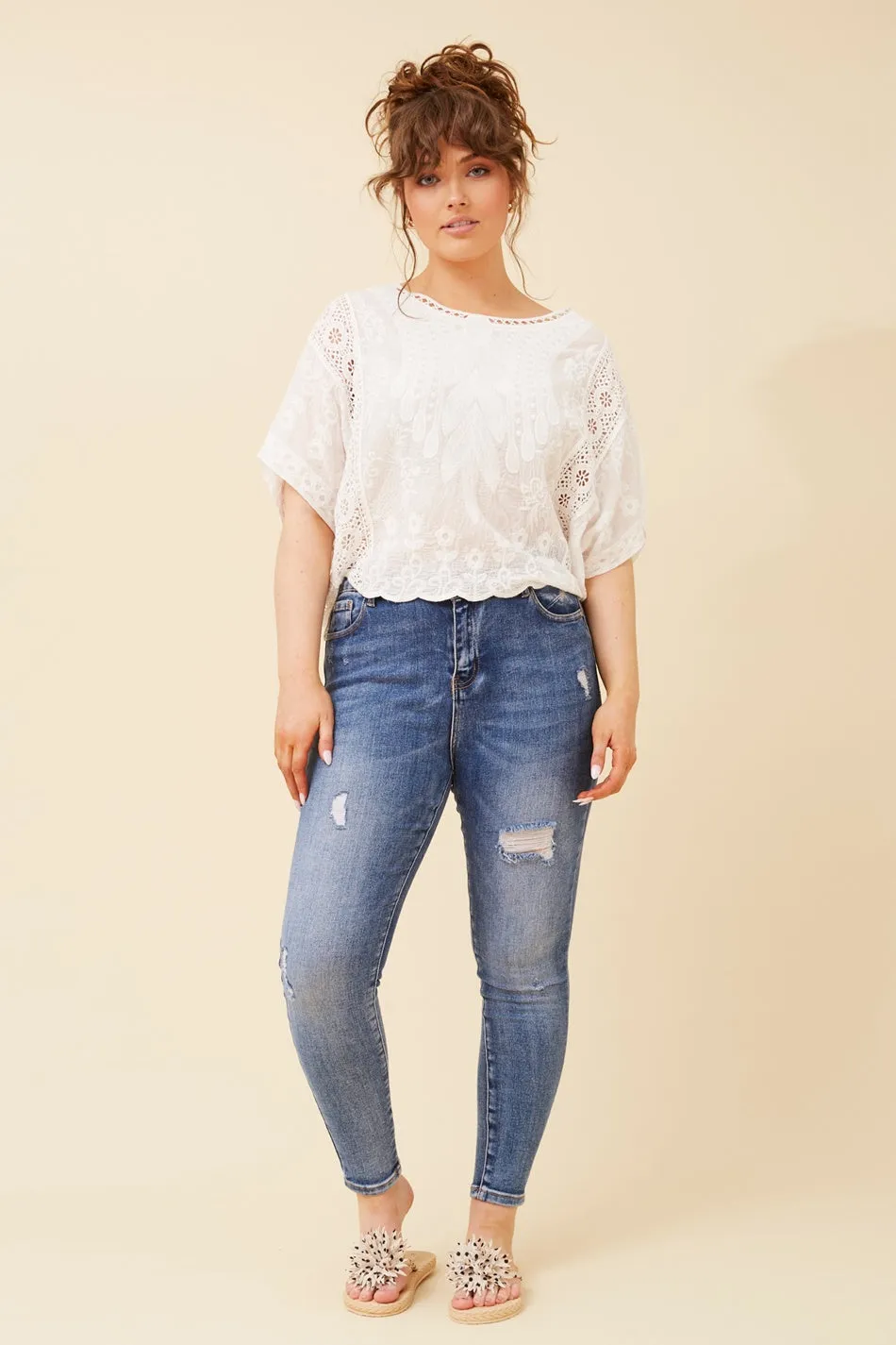 DEVONA EMBROIDERED TOP