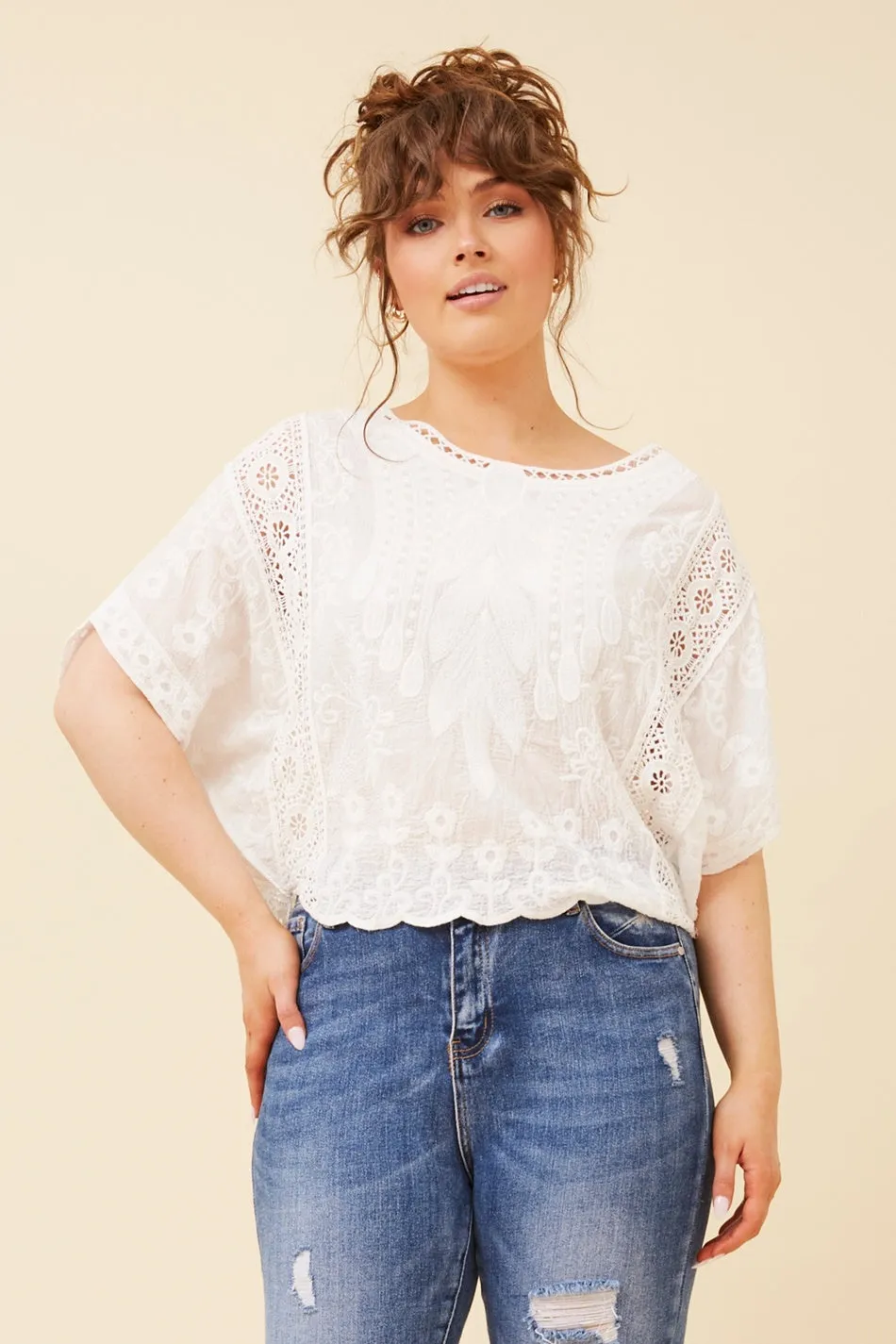 DEVONA EMBROIDERED TOP