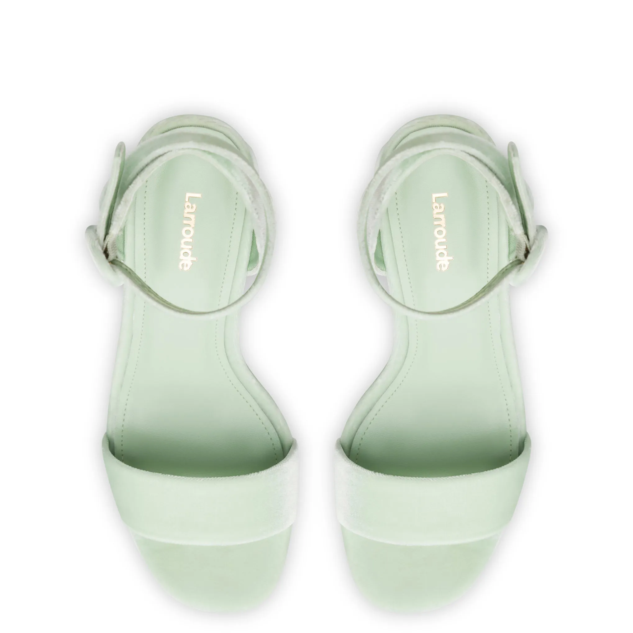 Dolly Sandal In Mint Green Velvet