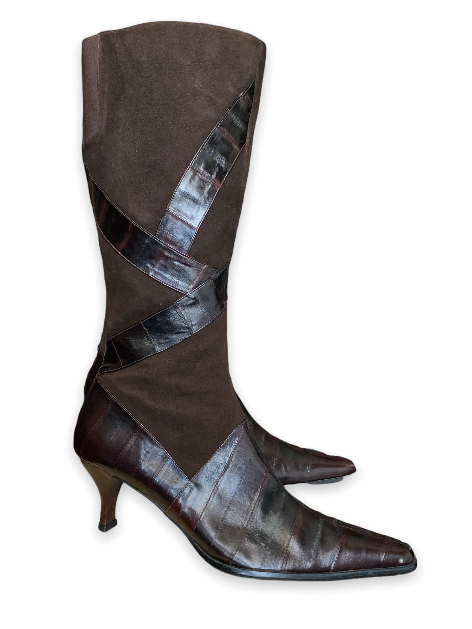 Eel Leather Cocoa Brown Boots