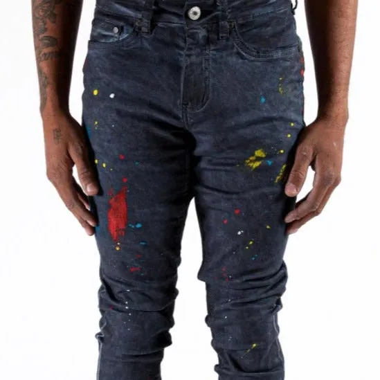 Ether Nodes Distressed Denim Jeans for Men