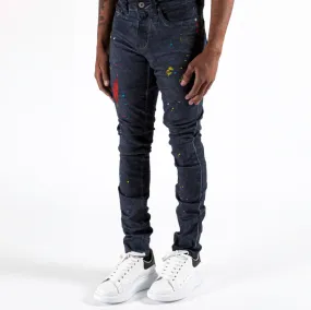 Ether Nodes Distressed Denim Jeans for Men