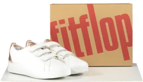 FitFlop Metallic-back Urban White Rose Gold Leather Strap Trainers BNIB UK 7 EU 40 👠