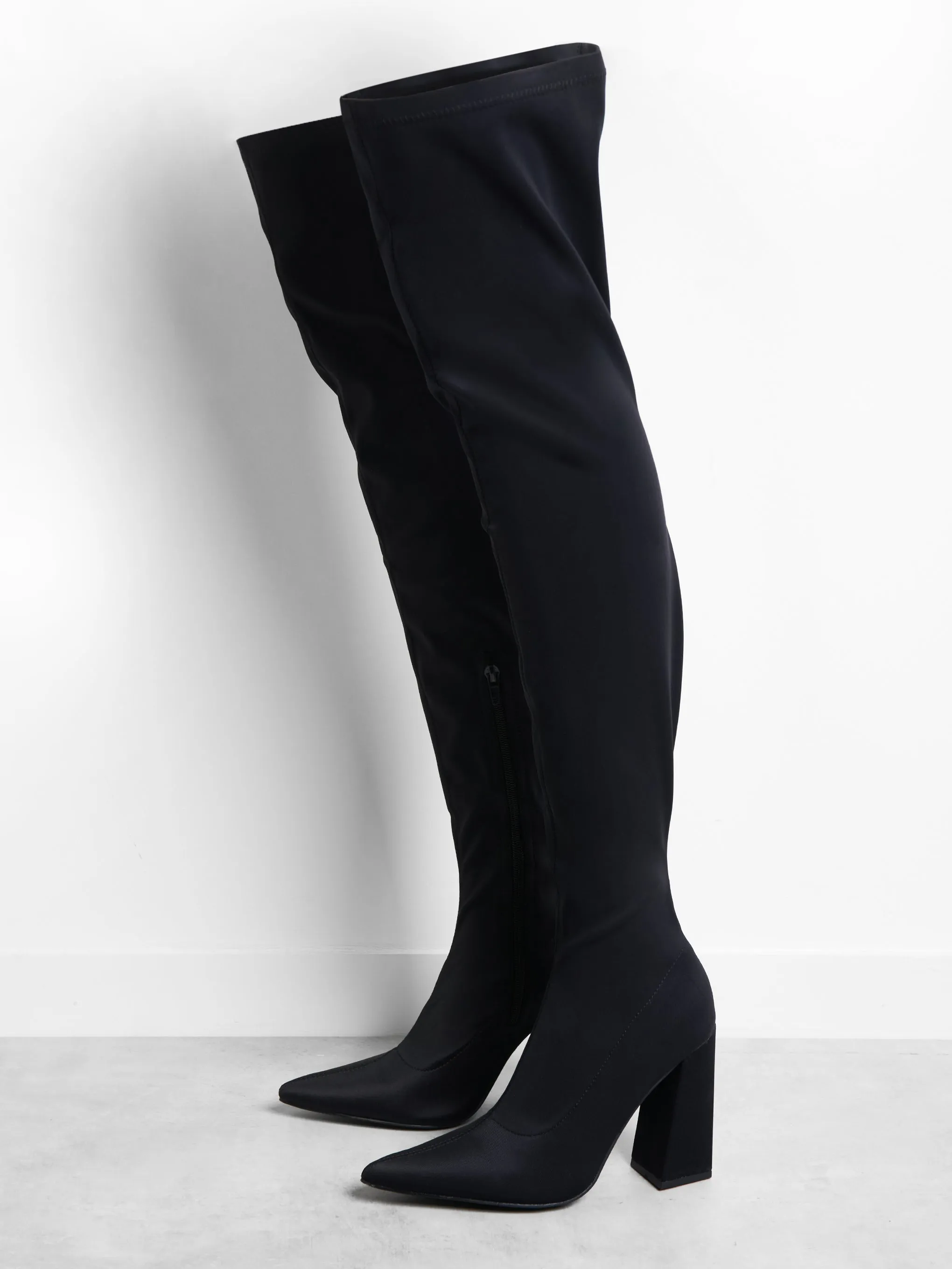 Glamorous Black Knee High Boots