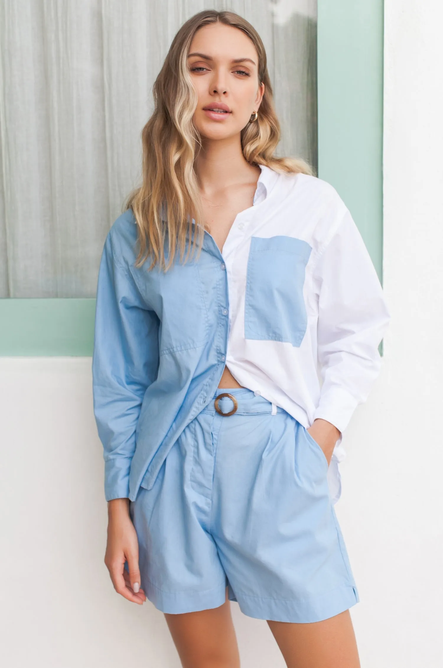 Hailey Oversized Color Block Shirt