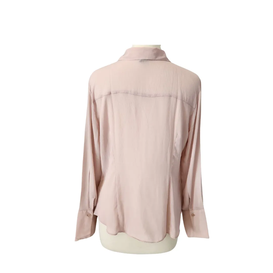 H&M Dusty Pink Sheer Collared Shirt | Pre Loved |