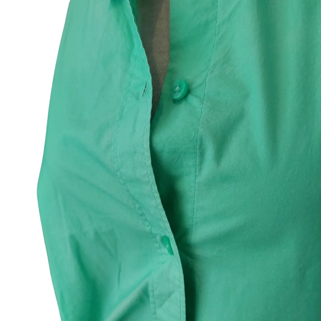 H&M Green Oversized Cotton Collared Shirt | Gently Used |