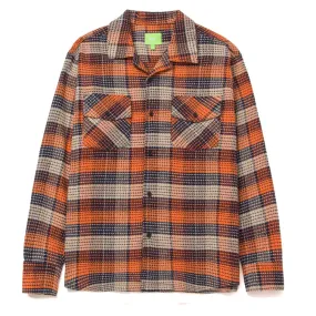 Huf Unisex checked flannel shirt with pink Smash BU00168 embroidery 