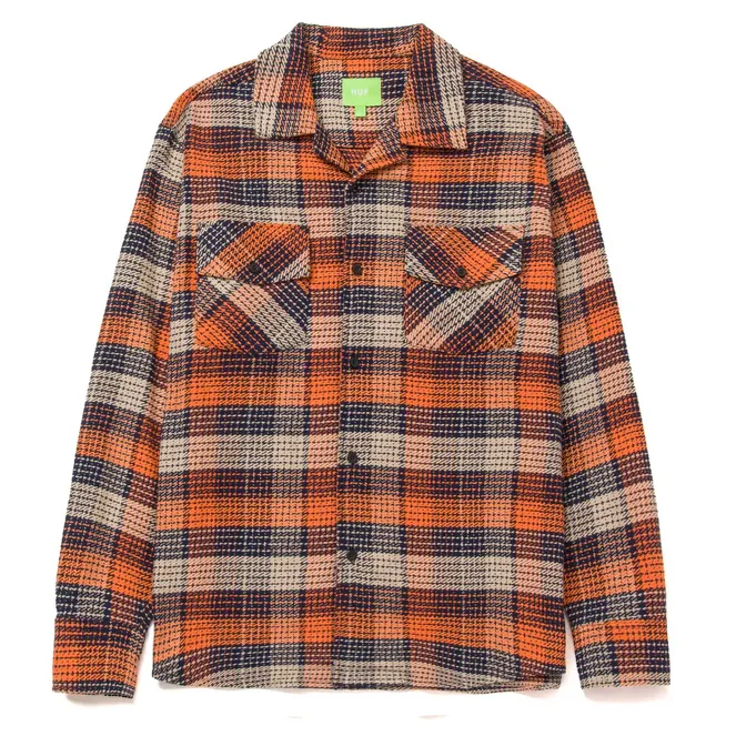 Huf Unisex checked flannel shirt with pink Smash BU00168 embroidery 