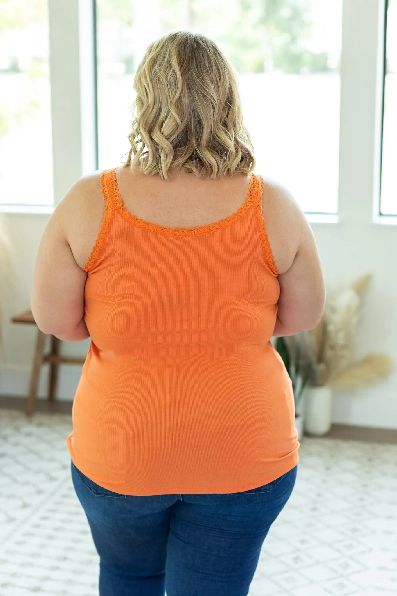 IN STOCK Lexi Lace Tank - Orange