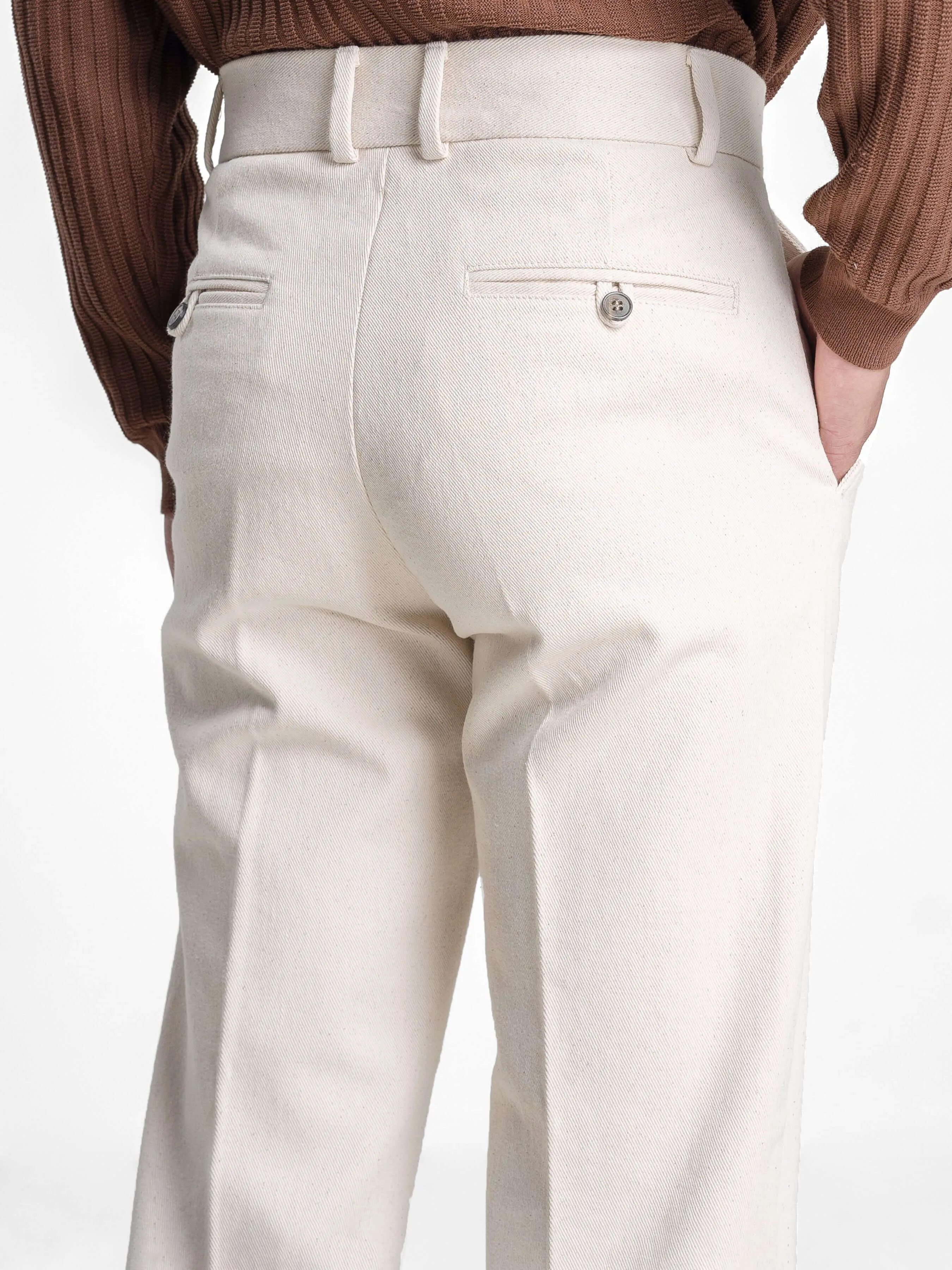 Jose Straight Cut Trousers - Off White