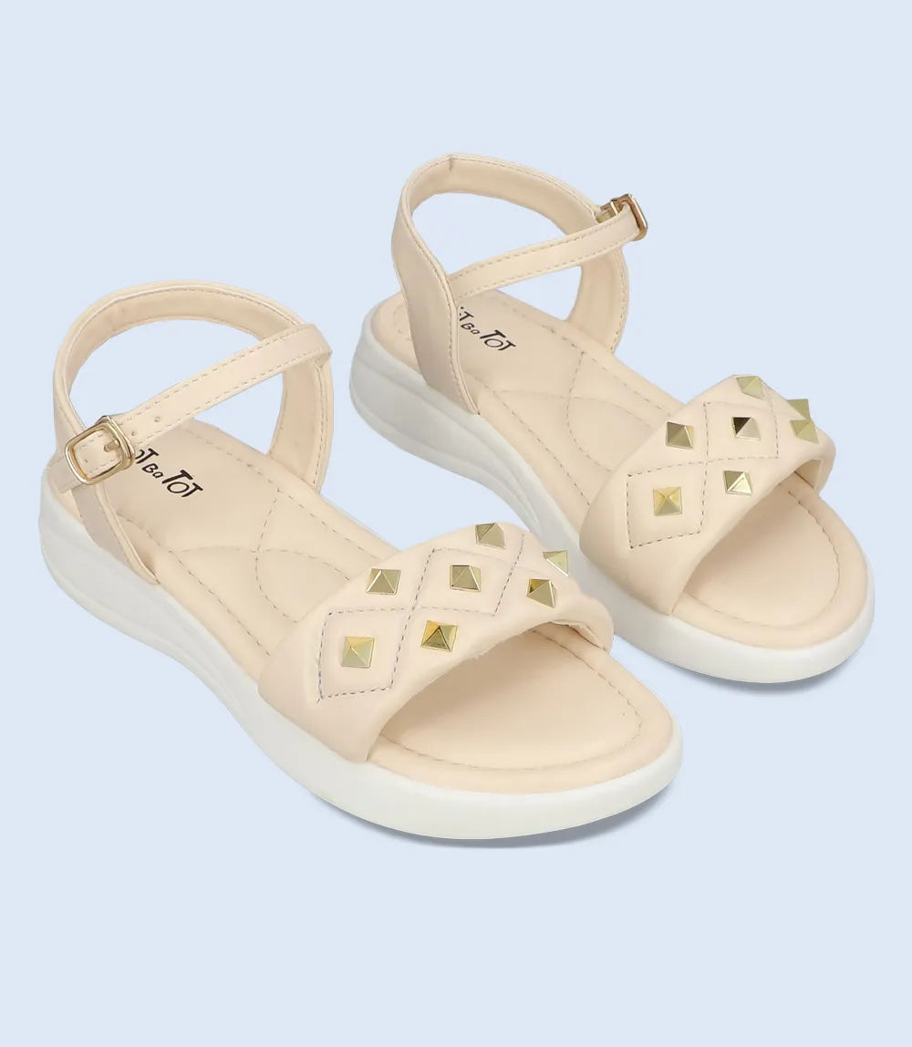 KG0102-CREAM-Girls Casual Sandal