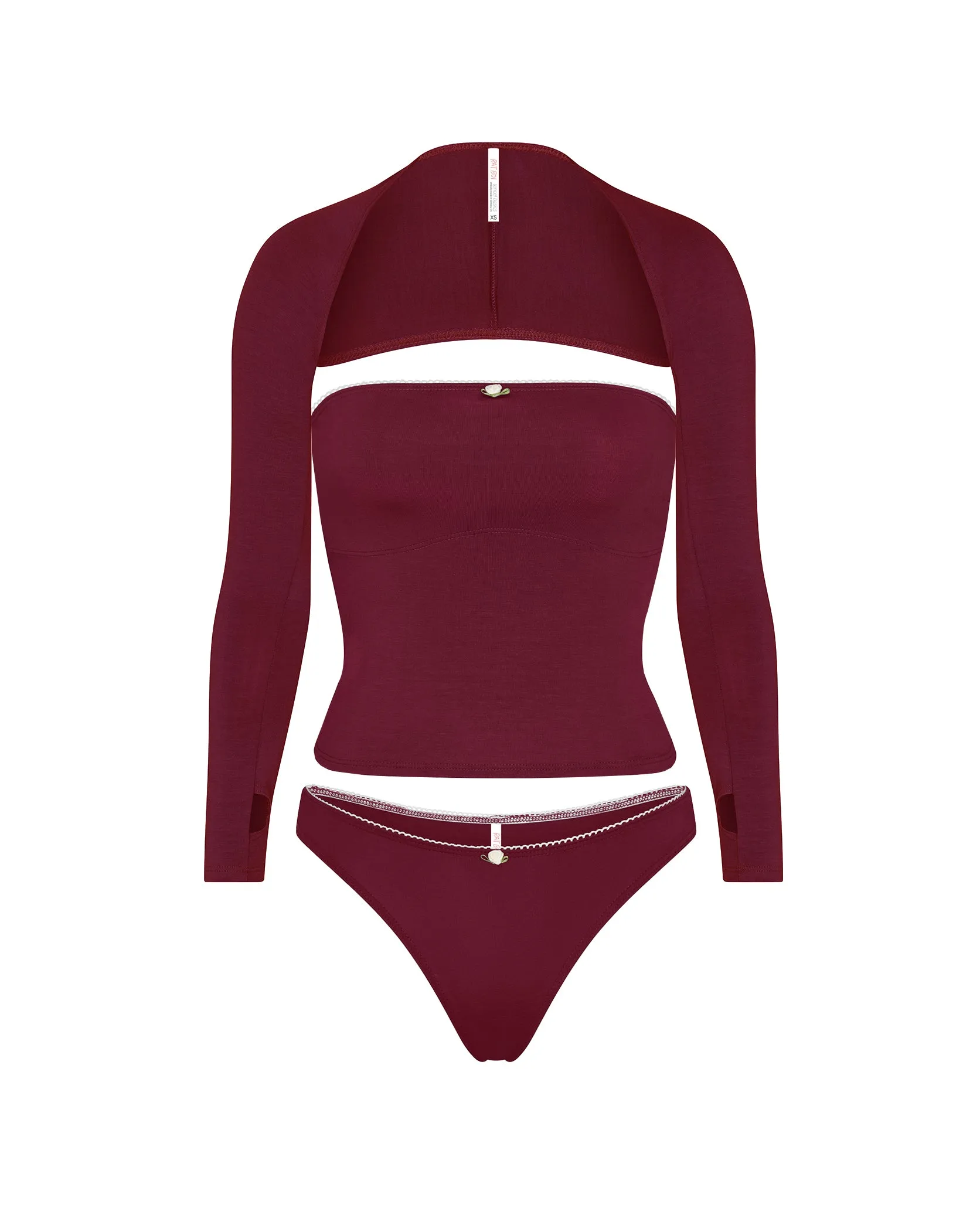 LINED CONTOUR TUBE TOP IN BORDEAUX