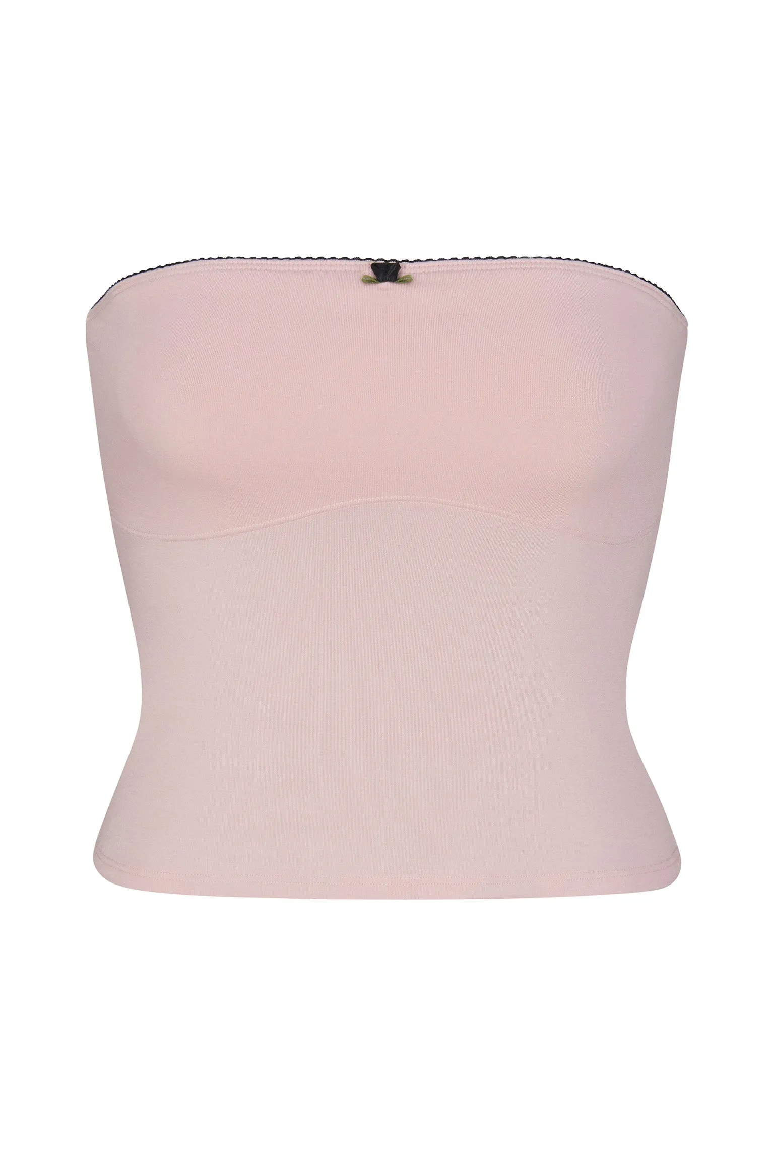 LINED CONTOUR TUBE TOP IN PETAL/ONYX