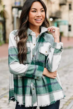 Make Your Own Choices Green Plaid Top