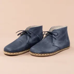 Men's Blue Barefoot Boots with Laces