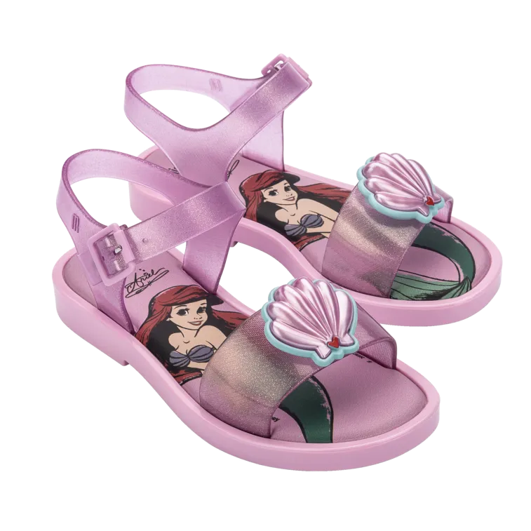 Mini Melissa Mar Sandal   Disney Kids - Glitter Pink / Pink