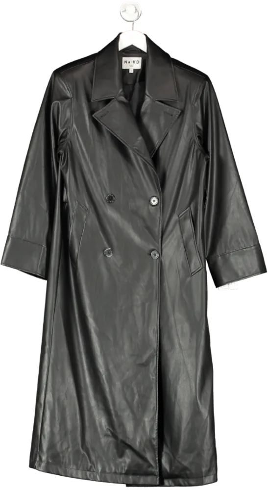 NA-KD Black On Command Trench UK XS