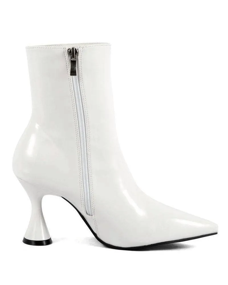 Patent Leather Side-zip Stiletto Ankle Boots