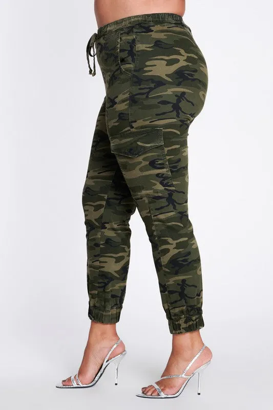 Plus Size Camouflage Cargo Pants