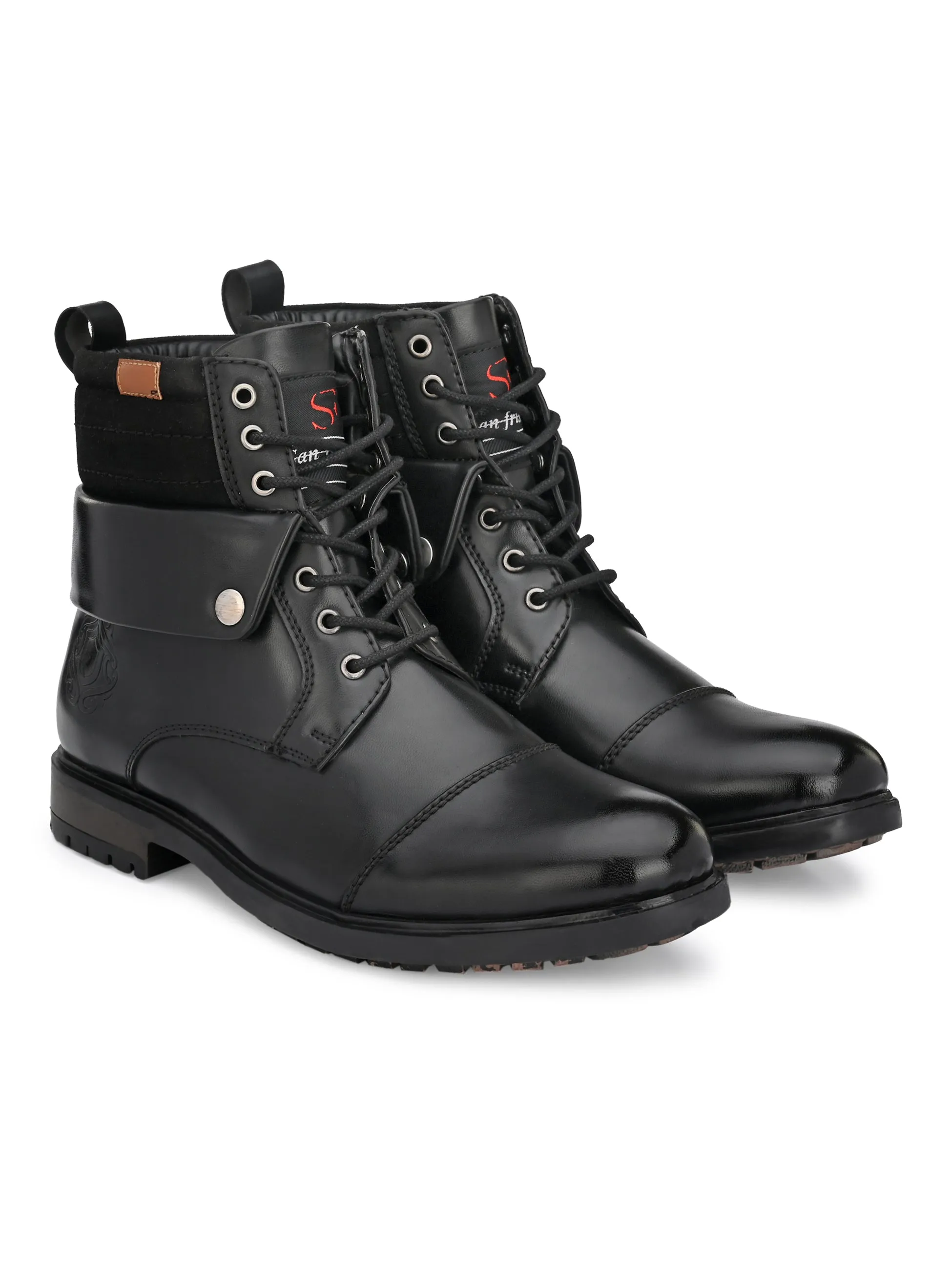 Roxxy Black Lace-up Boots