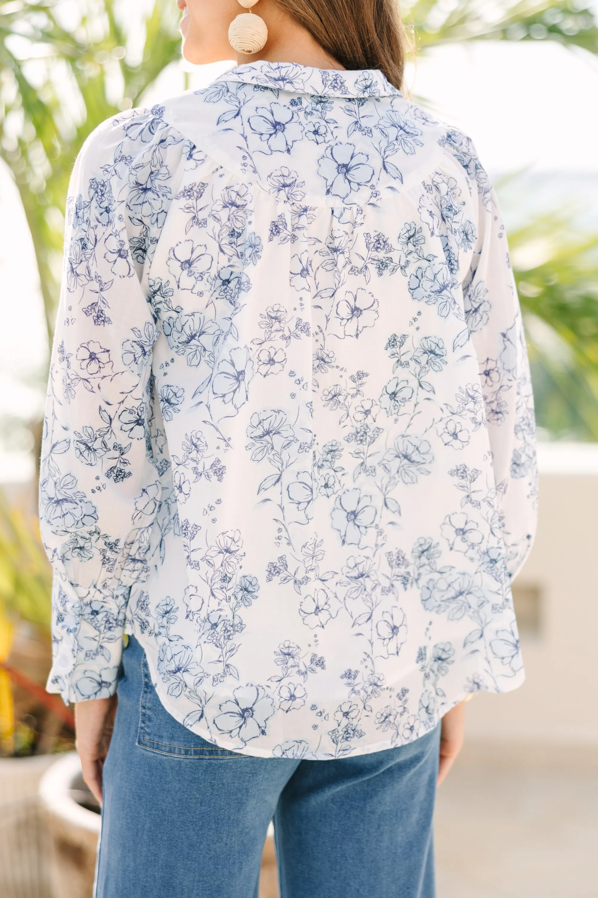 Take Your Turn White Floral Blouse