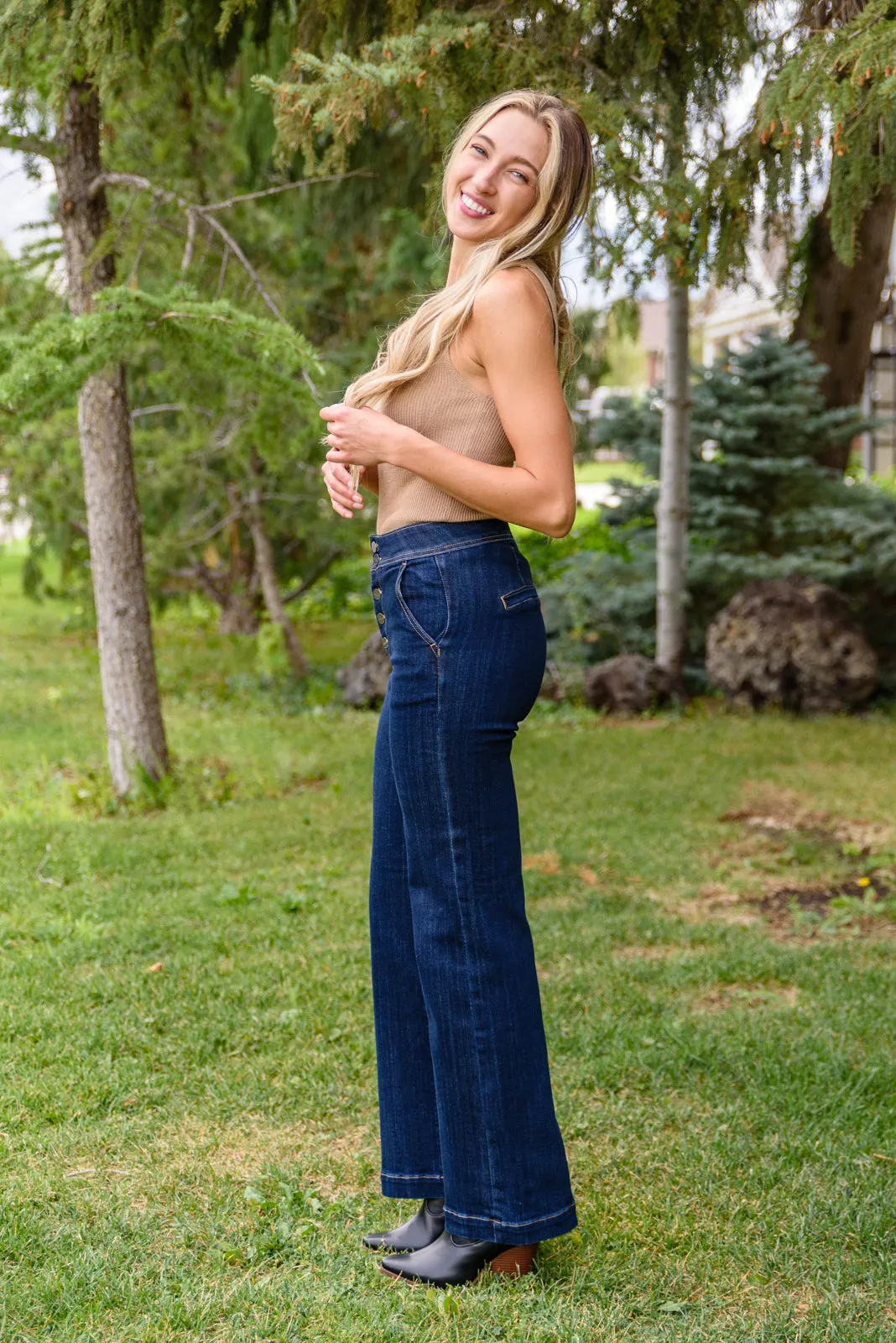 The Blueprint Wide Leg Pants Risen Brand