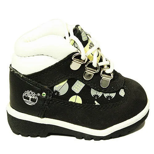 Timberland Boys Girls Ringtone Boots Black White Kids Leather