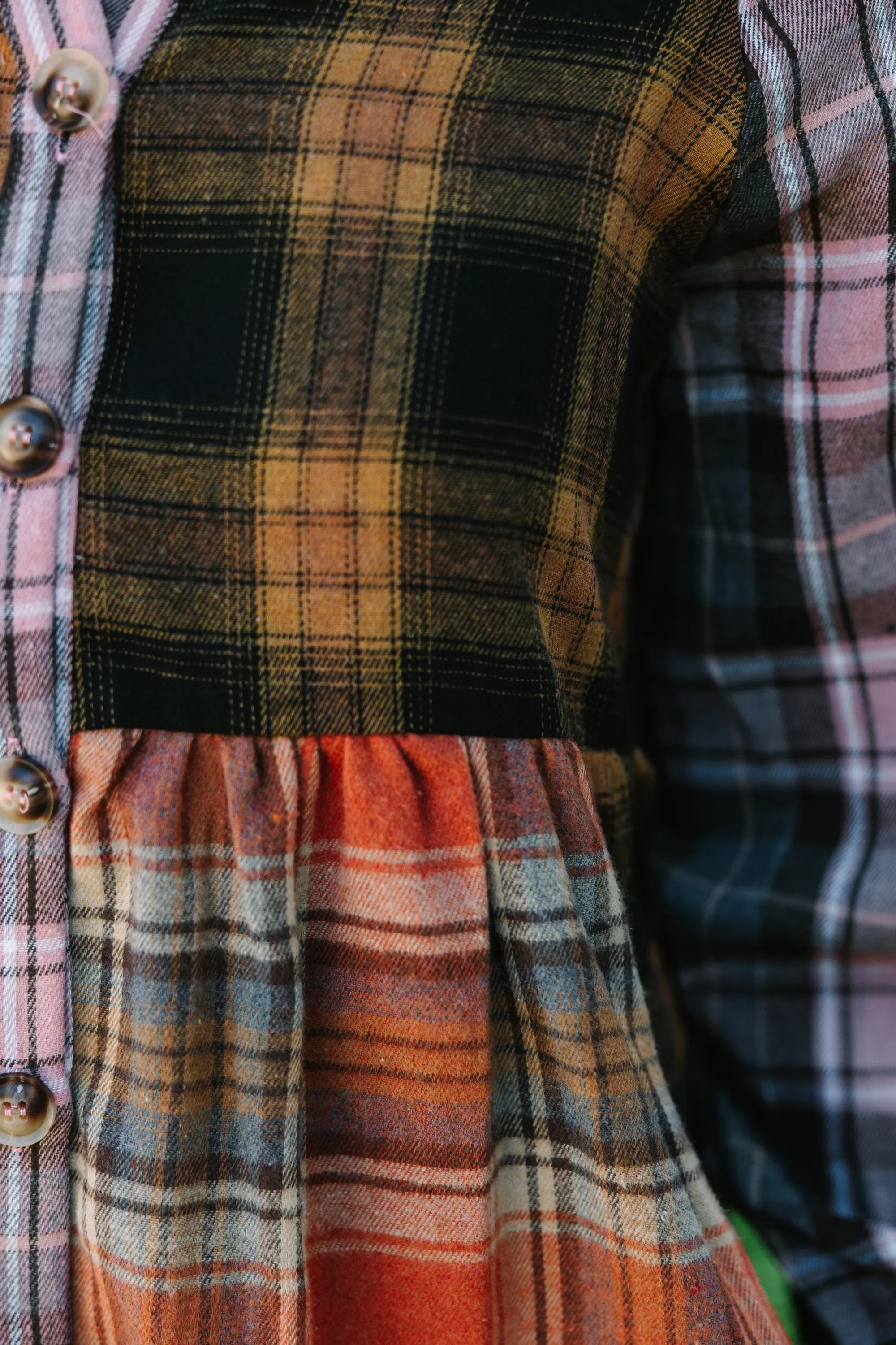 Turn You Around Orange Plaid Dress