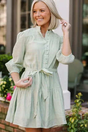 Up To The Task Sage Green Dress